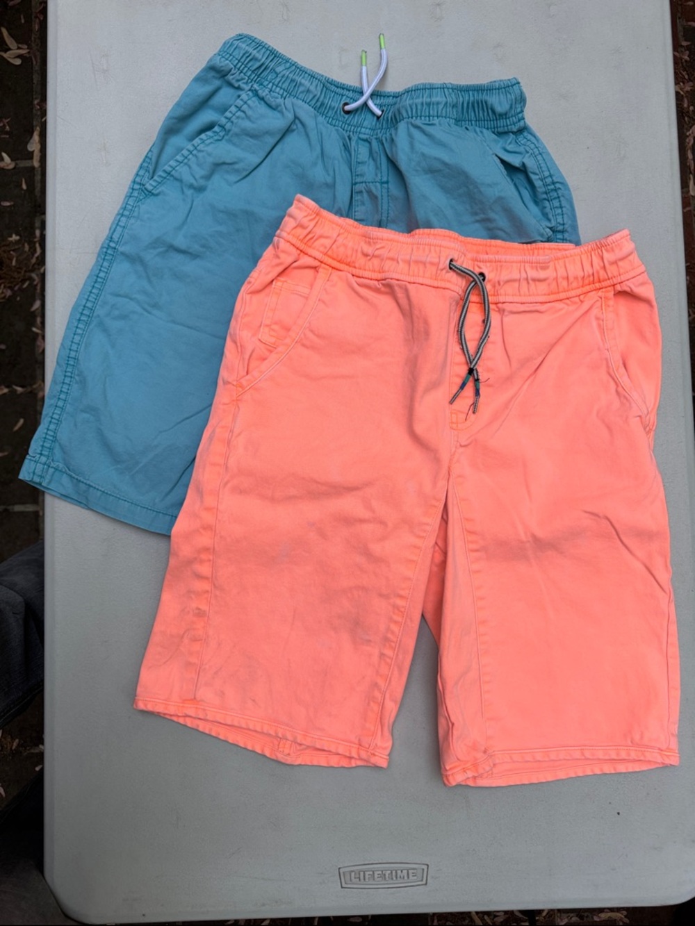 Cat & Jack Boys' Elastic Waist Drawstring Shorts - neon Coral and Teal